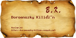 Borsenszky Kilián névjegykártya